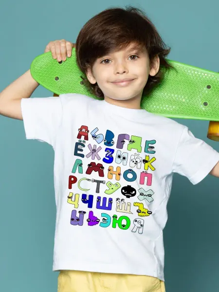 Филя Футболка детская Русский Алфавит лор Alphabet lore Все буквы