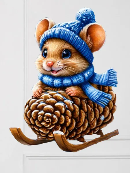 World of stickers Наклейки интерьерные Мышонок на санях