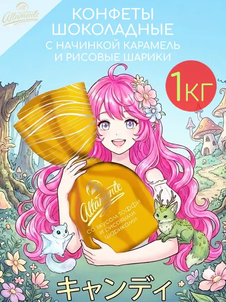 Altamente Конфеты шоколадные с карамелью и рисовыми шариками набор 1кг
