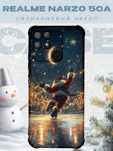 PRINTberries Новогодний чехол для телефона Realme Narzo 50A дед мороз