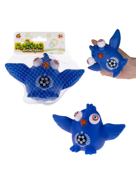 1TOY Игрушка антистресс для рук резиновая пучеглаз жмякалка 1 шт