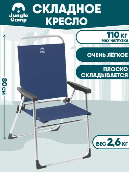 Jungle Camp Кресло складное Slacker Alu Navy