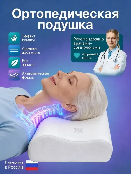 Подушка ортопедическая для сна для женщин