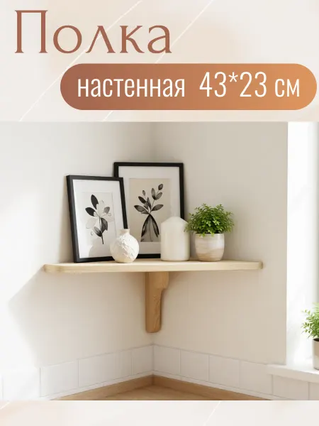 Икеа Полка настенная угловая JANAXEL ДЖАНАКСЕЛ сосна 44х23х22 см