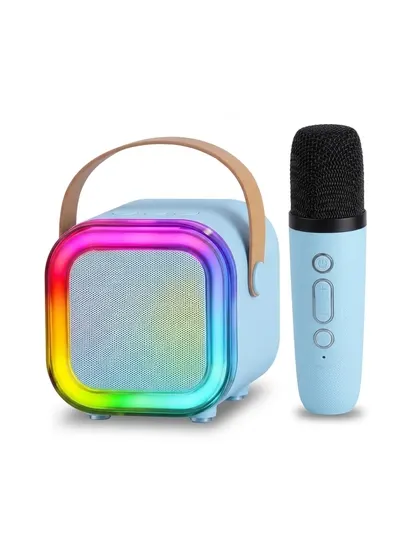 Мини-караоке система AM-8580 — Беспроводная Bluetooth колонка с микрофоном и RGB