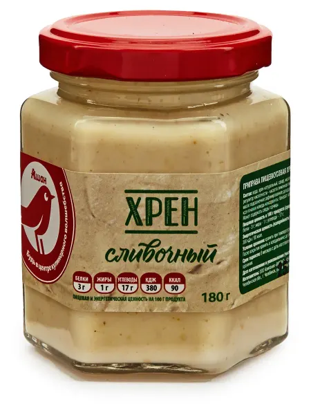 Нет бренда Хрен сливочный АШАН Красная птица, 180 г