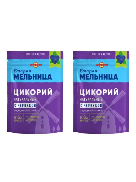Старая Мельница Цикорий растворимый с черникой натуральный, 85 г, 2 шт