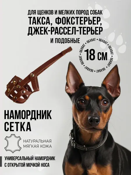 Наша ручная работа Намордник для щенков и собак мелких пород (18 см)