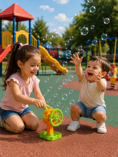 Детская игрушка мини-вентилятор для мыльных пузырей, 3+ года - Мыльные пузыри