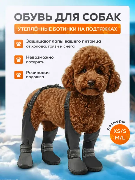 Amazing Memories Обувь для собак утепленные ботинки на подтяжках