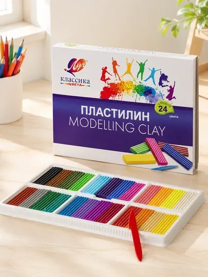 Цветной пластилин для детей, наборы 6/12/18/24 цвета - Пластилин