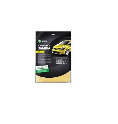 Автомобильная салфетка GRASS для ухода за кузовом, замша "Soft", 45х55 см, желтая IT-0320