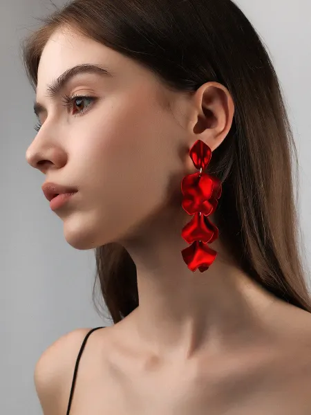 Jewelry бижутерия для женщин Серьги лепестки красные бижутерия