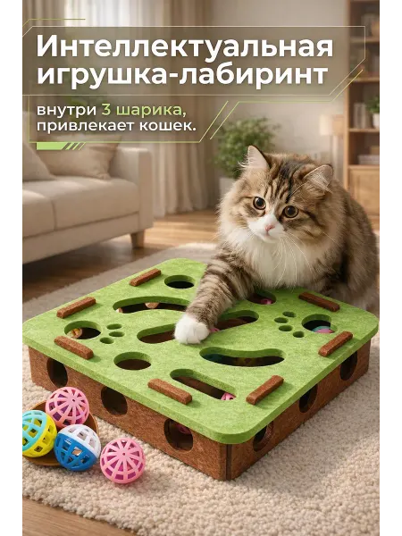 AMICOMILO Игрушка для кошек интерактивная с шариками