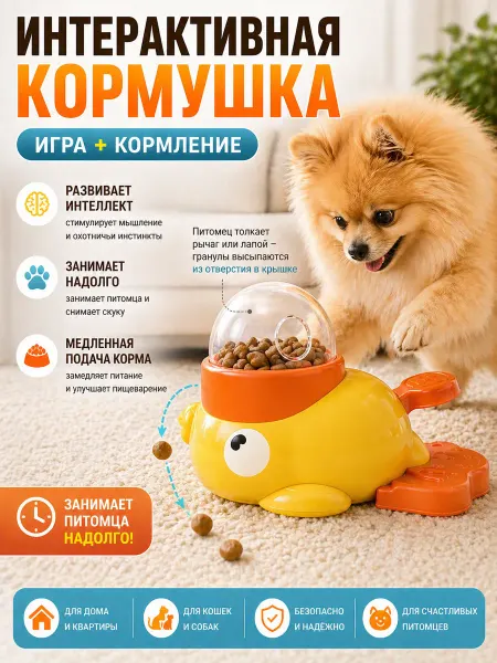 AMICOMILO Кормушка-игрушка "Маленькая жёлтая утка"