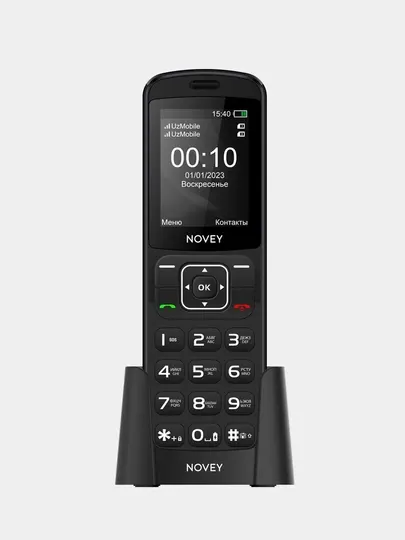 Мобильный телефон Novey D10 для пожилых, с базой для зарядки, SOS, фонарик, 2 SIM - Кнопочные телефоны