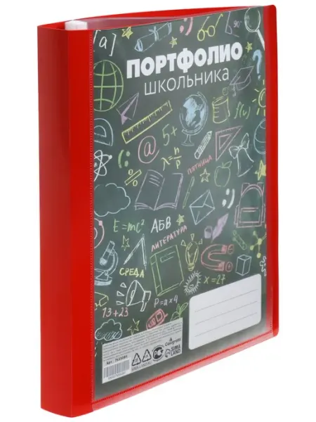 Calligrata Папка-портфолио пластиковая "Веселая школа" с 20 файлами