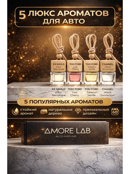 Amore Lab Автопарфюм ароматизатор в машину подарочный набор унисекс