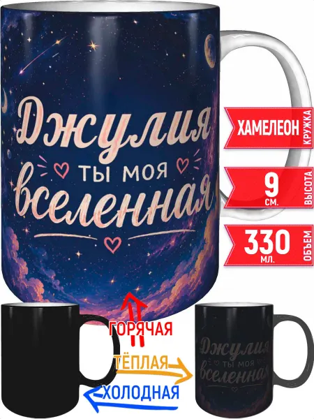Grand cadeaux Кружка Джулия ты моя вселенная - хамелеон
