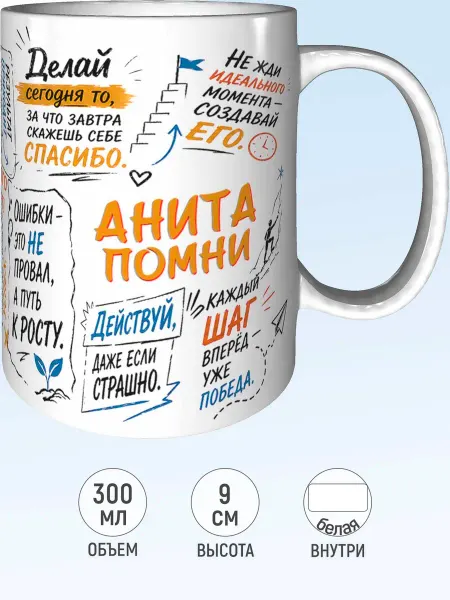 MadePrint Кружка мотивационная Анита - белая внутри