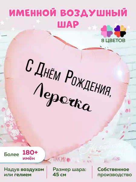 На радость всем Воздушный шарик именной Лерочка Валерия Лера