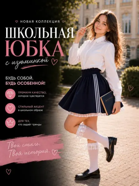 Clothing Planet Школьная юбка в полоску и с кружевом