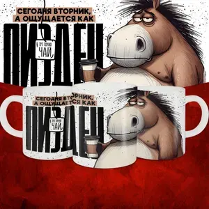 Кружка "Кружка с приколом. Вторник, а ощущается как …", 330 мл, 1 шт
