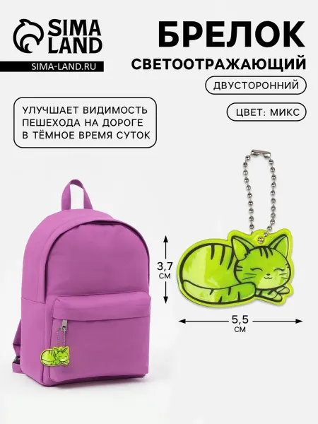 Арт узор Светоотражатель детский "Кошечка", двусторонний 5.5х3.7 см
