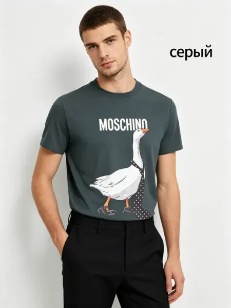 MOSCHINO Футболка с круглым вырезом и принтом