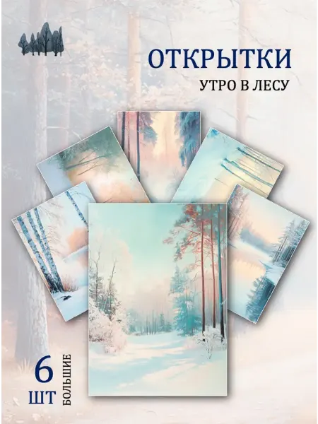 Обниму словами А6 Открытки лесные пейзажи