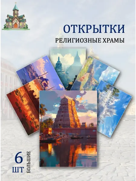 Обниму словами А6 открытки религиозные храмы