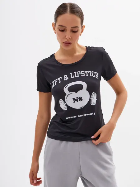BoostUP Футболка спортивная для спорта и фитнеса lift and lipstick