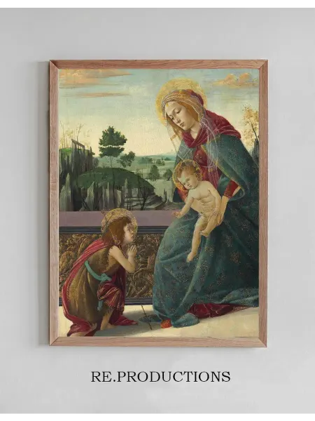 Re.productions Постер Madonna and Child with Young - Sandro Botticelli