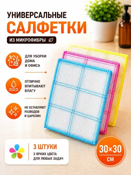Салфетка марлевая 8 слойная для кухни для посуды