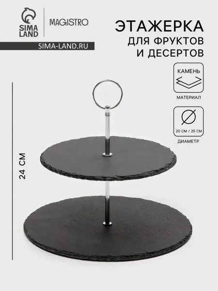 Market_Посуда Этажёрка для фруктов и десертов Valley, сланец