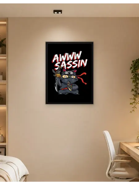 Postersbase Постер Убийца Самурай Япония Кот 30x40