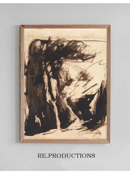 Re.productions Постер Wooded Landscape - George Romney
