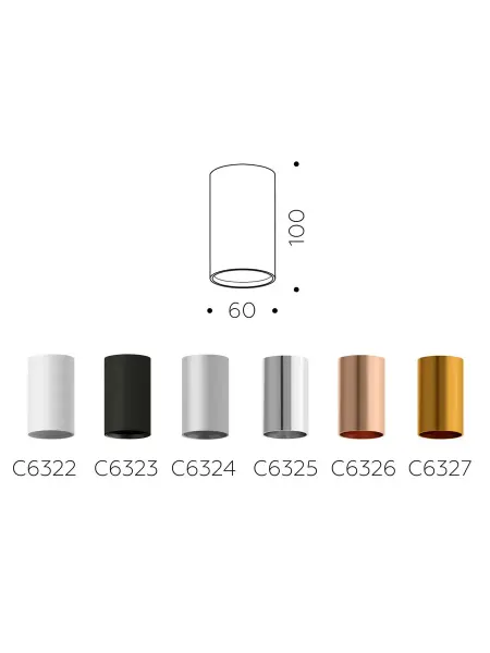 Корпус светильника накладной для насадок D60mm