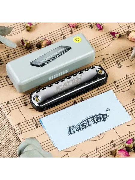 Губная гармошка Music Life T10-1 C BLACK, с футляром