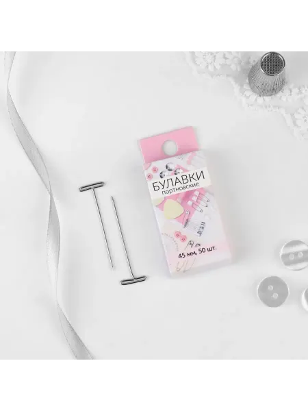 Market_Швейка Булавки портновские, Т-образные, 45 мм, 50 шт