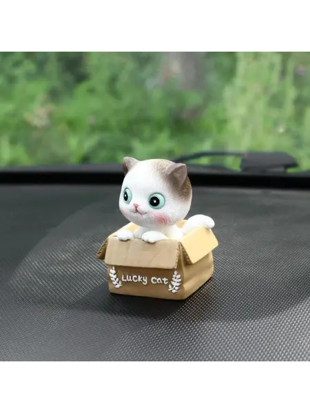 Bobrenok Кот-талисман для авто, качающий головой