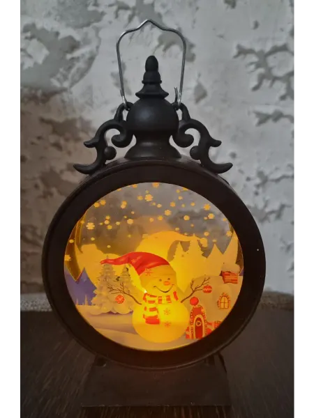 Happy new year Новогодний фонарь-ночник Снеговик