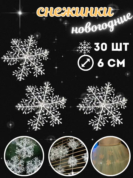 Holiday in the house Снежинки украшения новогодние