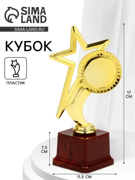 СИМА-ЛЕНД Наградная звезда для нанесения, пластиковая подставка