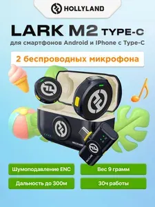 Hollyland Lark M2 TypeC, микрофон петличный беспроводной для телефона Android и iPhone, набор Type-C