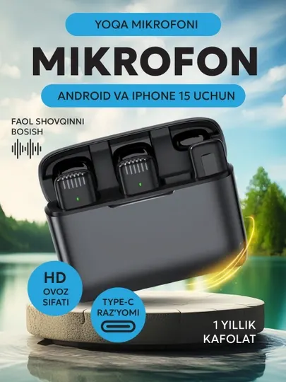 Микрофон петличный беспроводной для Android Type-C