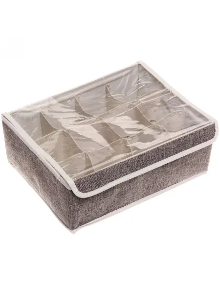 Селфи Кофр-органайзер для хранения вещей, серый, 12 ячеек