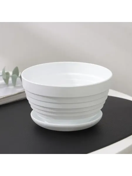 DPK Garden Горшок для цветов пластиковый белый 13 см d 8 см, 3 шт
