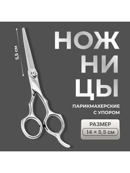 Market_Для парикмахеров Ножницы парикмахерские с упором, лезвие - 5,5 см