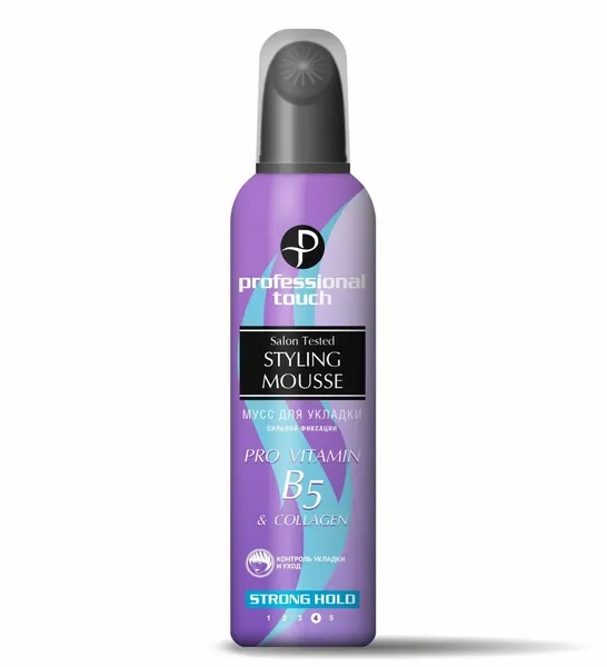 PROFESSIONAL TOUCH Мусс для укладки волос«Pro-Vitamin B5& Collagen»,150 мл